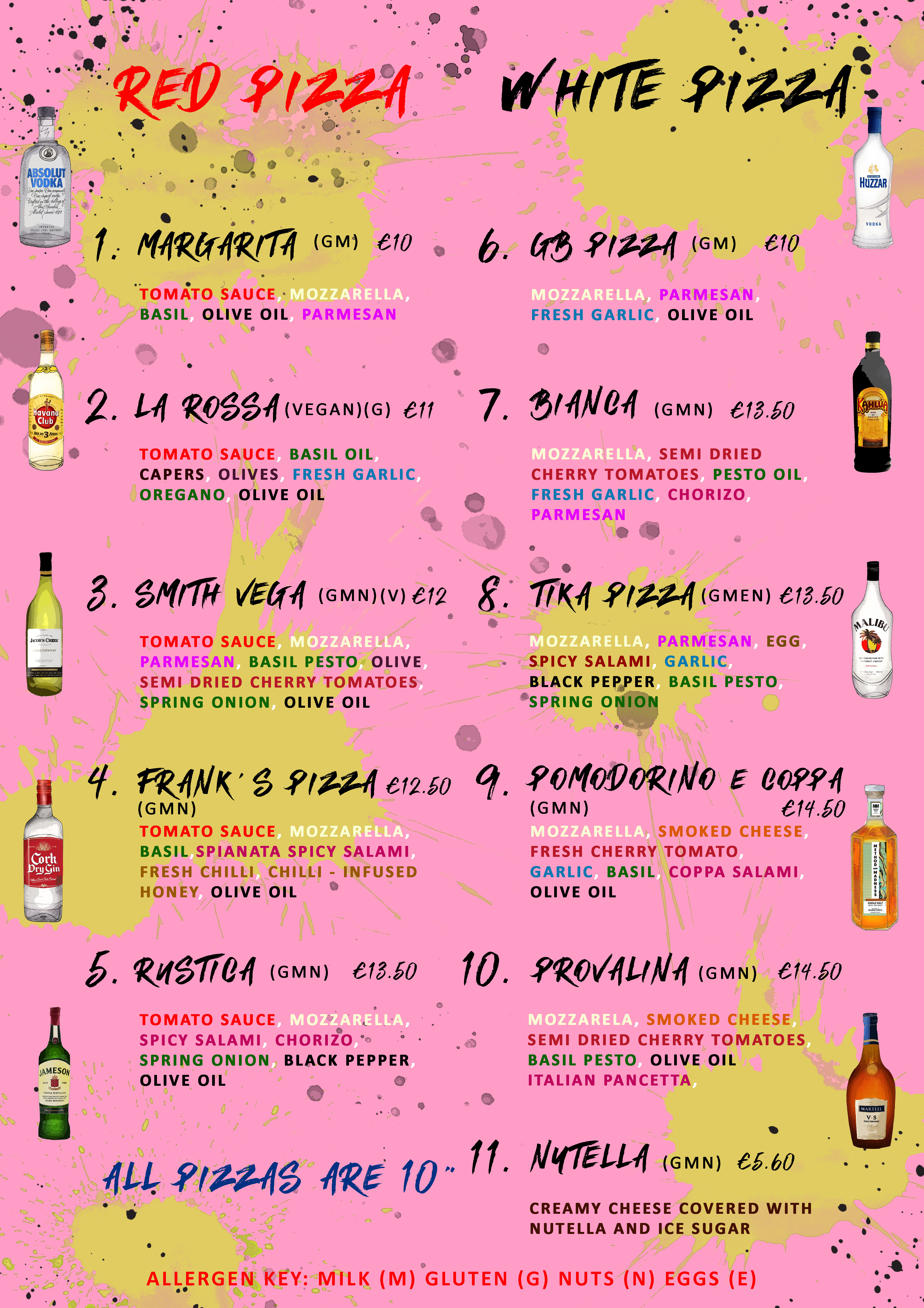 pizza menu